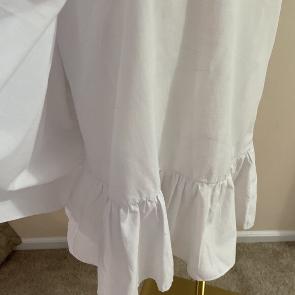 Costello Button Front Mini Dress Swim Cover Up Free Size White Lightweight Beach - Picture 5 of 9